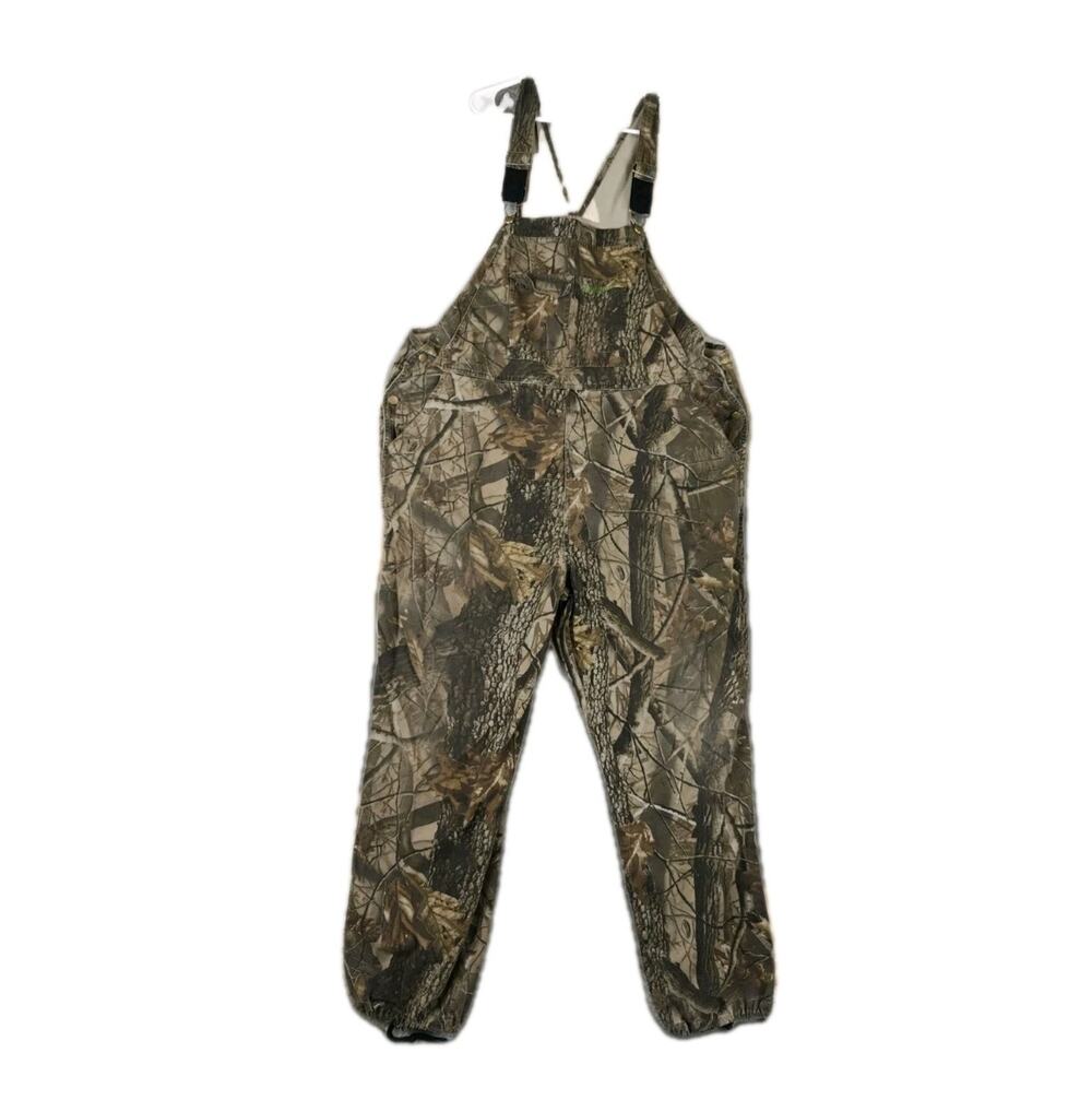 Remington Bibs Mens Large Green Realtree Camo Hardwoods HD Hunting Overalls